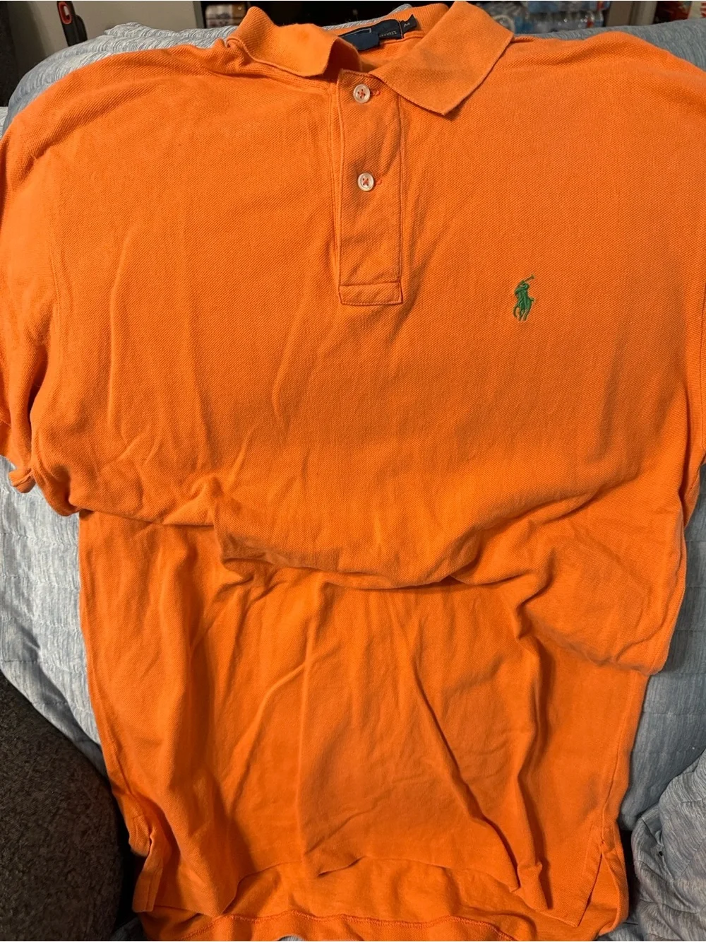 Ralph Lauren Orange Polo with Green Pony Logo